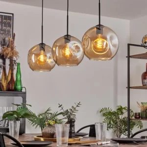 hofstein Ripoll Suspension Ambre, 3 lumières* Lampes En Verre