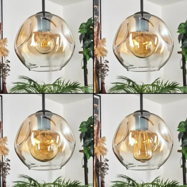 hofstein Ripoll Suspension Ambre, Clair, 3 lumières* Lampes En Verre