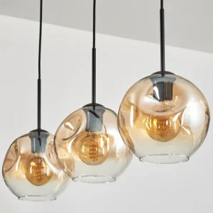 hofstein Ripoll Suspension Ambre, Clair, 3 lumières* Lampes En Verre