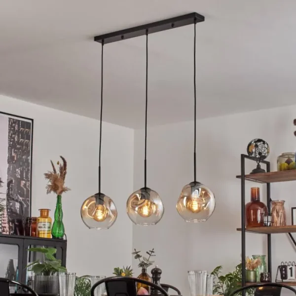 hofstein Ripoll Suspension Ambre, Clair, 3 lumières* Lampes En Verre