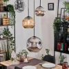 hofstein Ripoll Suspension, Boule lumineuse, Suspension, Suspension grappe Ambre, Chrome, Fumé, 3 lumières* Lampes Modernes