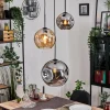 hofstein Ripoll Suspension, Boule lumineuse, Suspension, Suspension grappe Ambre, Fumé, 3 lumières* Lampes Modernes