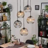 hofstein Ripoll Suspension, Boule lumineuse, Suspension grappe Ambre, Clair, Fumé, 5 lumières* Lampes Modernes