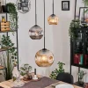 hofstein Ripoll Suspension, Boule lumineuse, Suspension, Suspension grappe Ambre, Chrome, Fumé, 3 lumières* Lampes Modernes