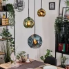 hofstein Ripoll Suspension, Boule lumineuse, Suspension grappe Bleu, Or, Vert, 3 lumières* Lampes En Verre