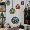 hofstein Ripoll Suspension, Boule lumineuse, Suspension grappe Bleu, Vert, Cuivré, 3 lumières* Lampes En Verre