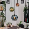 hofstein Ripoll Suspension, Boule lumineuse, Suspension grappe Bleu, Vert, Cuivré, 3 lumières* Lampes En Verre