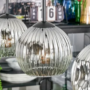 hofstein Ripoll Suspension, Boule lumineuse, Suspension Clair, Fumé, 3 lumières* Lampes Modernes