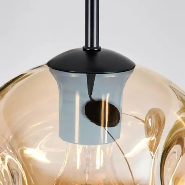 hofstein Ripoll Suspension, Boule lumineuse, Suspension, Suspension grappe Ambre, Fumé, 3 lumières* Lampes Modernes