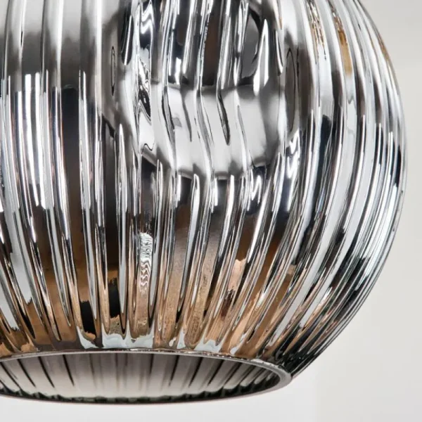 hofstein Ripoll Suspension, Boule lumineuse, Suspension, Suspension grappe Ambre, Chrome, Fumé, 3 lumières* Lampes Modernes