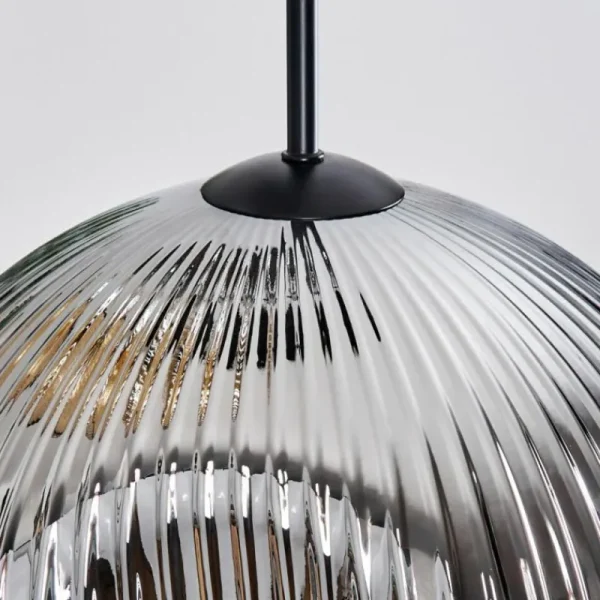 hofstein Ripoll Suspension, Boule lumineuse, Suspension, Suspension grappe Ambre, Chrome, Fumé, 3 lumières* Lampes Modernes