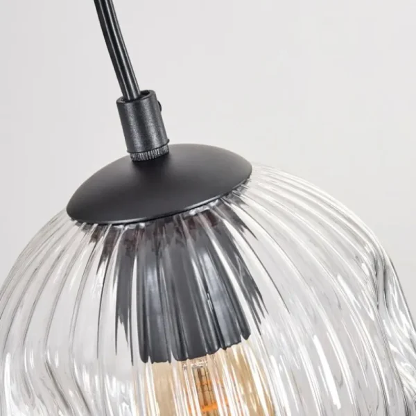 hofstein Ripoll Suspension, Boule lumineuse, Suspension Écru, Noir, 5 lumières* Lampes Modernes