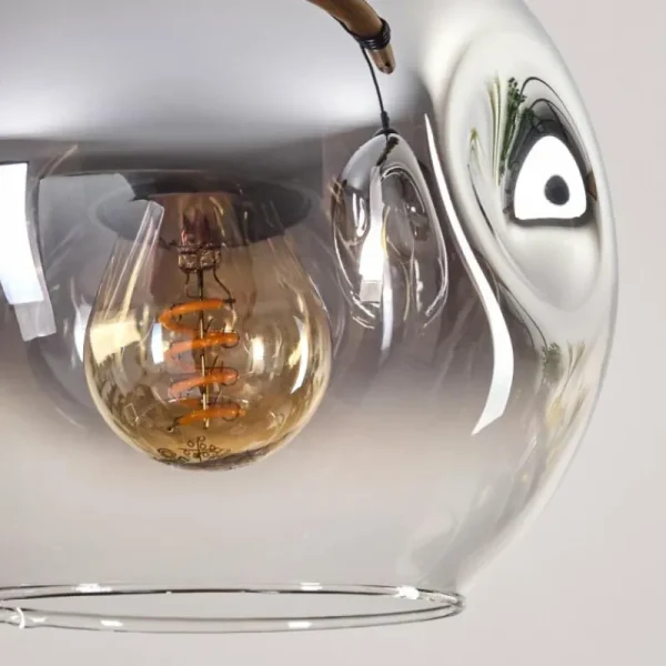 hofstein Ripoll Suspension, Boule lumineuse, Suspension Chrome, Fumé, 5 lumières* Lampes Modernes