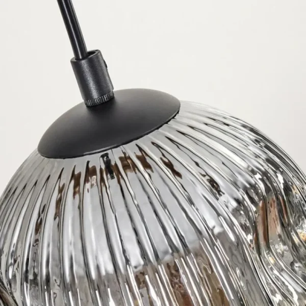 hofstein Ripoll Suspension, Boule lumineuse, Suspension Écru, Noir, 3 lumières* Lampes Modernes