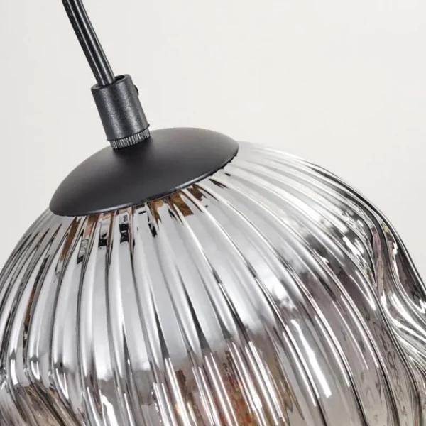 hofstein Ripoll Suspension, Boule lumineuse, Suspension Écru, Noir, 5 lumières* Lampes Modernes