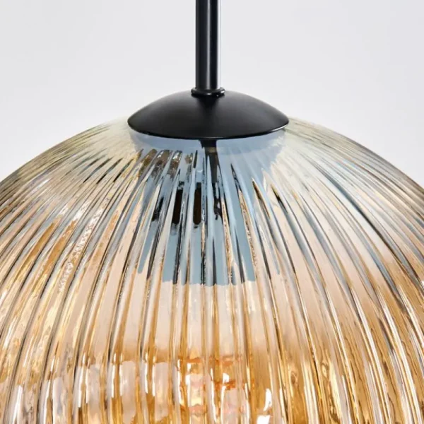 hofstein Ripoll Suspension, Boule lumineuse, Suspension, Suspension grappe Ambre, Chrome, Fumé, 3 lumières* Lampes Modernes