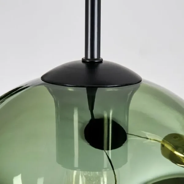 hofstein Ripoll Suspension, Boule lumineuse, Suspension grappe Bleu, Vert, Cuivré, 3 lumières* Lampes En Verre
