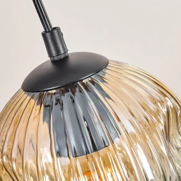 hofstein Ripoll Suspension, Boule lumineuse, Suspension Écru, Noir, 5 lumières* Lampes Modernes