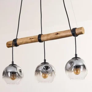 hofstein Ripoll Suspension, Boule lumineuse, Suspension Écru, Noir, 3 lumières* Lampes Modernes