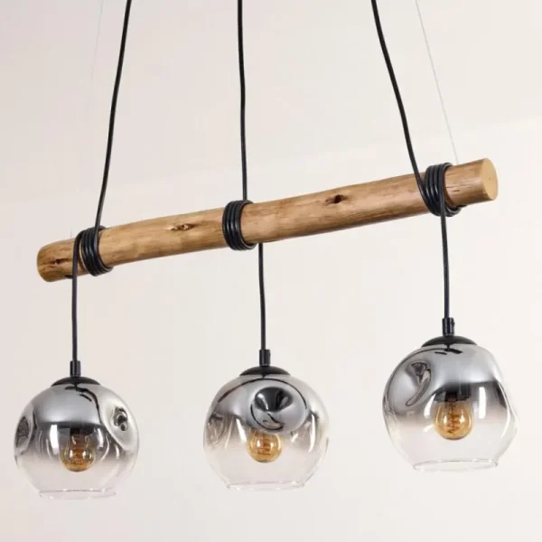 hofstein Ripoll Suspension, Boule lumineuse, Suspension Écru, Noir, 3 lumières* Lampes Modernes
