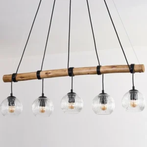 hofstein Ripoll Suspension, Boule lumineuse, Suspension Écru, Noir, 5 lumières* Lampes Modernes