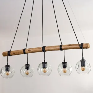 hofstein Ripoll Suspension, Boule lumineuse, Suspension Écru, Noir, 5 lumières* Lampes Modernes