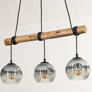 hofstein Ripoll Suspension, Boule lumineuse, Suspension Écru, Noir, 3 lumières* Lampes Modernes