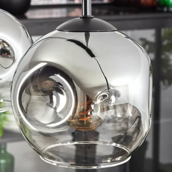 hofstein Ripoll Suspension Chrome, Clair, 4 lumières* Lampes En Verre