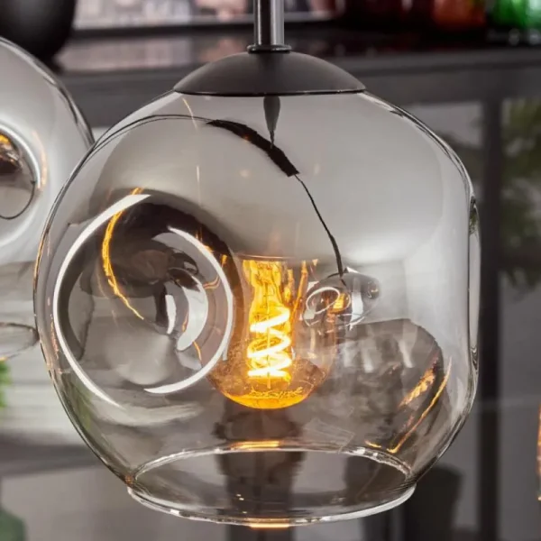 hofstein Ripoll Suspension Chrome, Clair, 4 lumières* Lampes En Verre