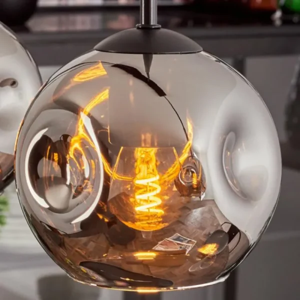 hofstein Ripoll Suspension Chrome, Fumé, 4 lumières* Lampes Modernes