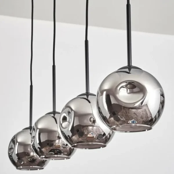 hofstein Ripoll Suspension Chrome, Fumé, 4 lumières* Lampes Modernes