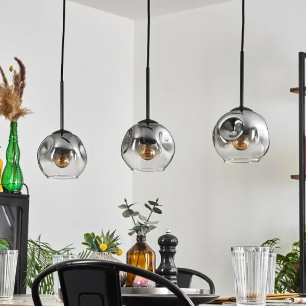 hofstein Ripoll Suspension Clair, Fumé, 3 lumières* Lampes Modernes