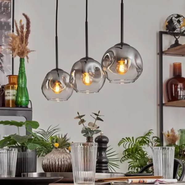 hofstein Ripoll Suspension Clair, Fumé, 3 lumières* Lampes Modernes