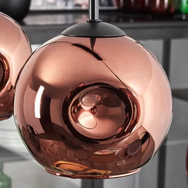 hofstein Ripoll Suspension Cuivré, 4 lumières* Lampes En Verre