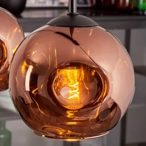 hofstein Ripoll Suspension Cuivré, 4 lumières* Lampes En Verre