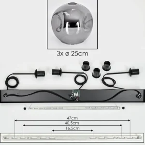 hofstein Ripoll Suspension Fumé, 3 lumières* Lampes Modernes
