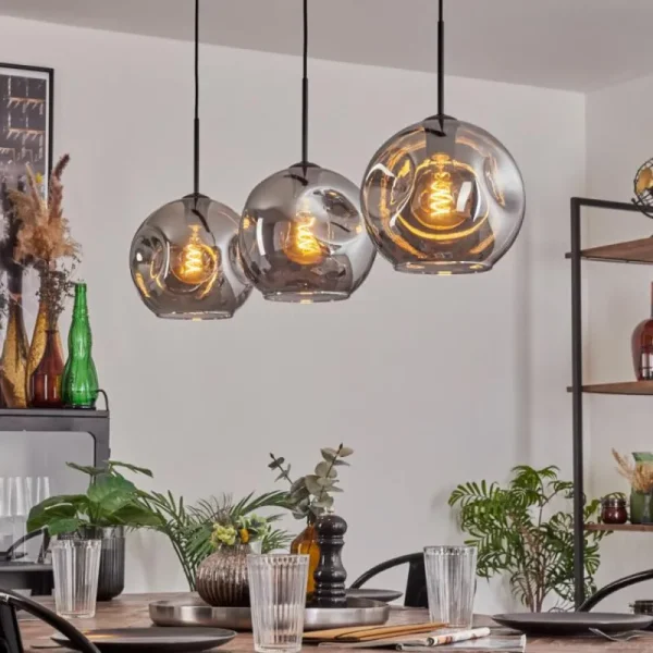 hofstein Ripoll Suspension Fumé, 3 lumières* Lampes Modernes