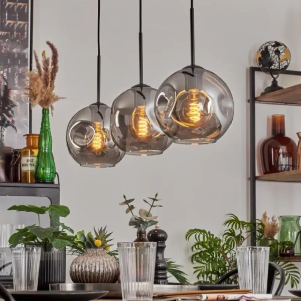 hofstein Ripoll Suspension Fumé, 3 lumières* Lampes Modernes