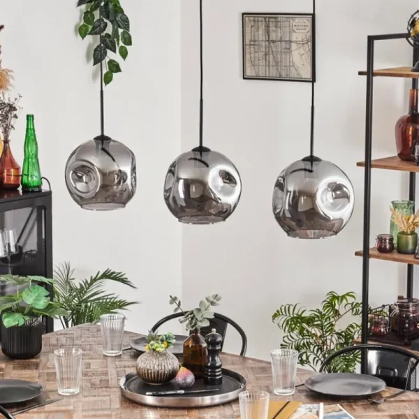 hofstein Ripoll Suspension Fumé, 3 lumières* Lampes Modernes