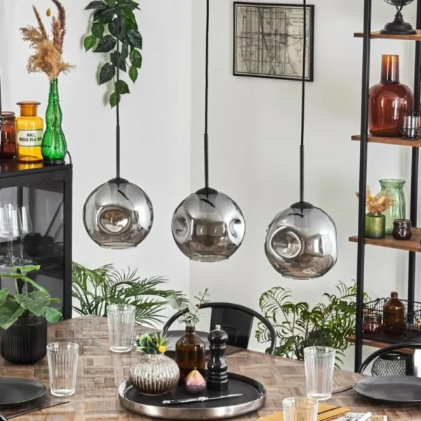 hofstein Ripoll Suspension Fumé, 3 lumières* Lampes Modernes