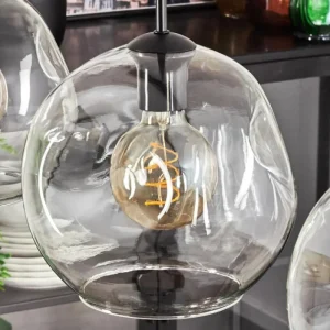 hofstein Ripoll Suspension Noir, 3 lumières* Lampes En Verre