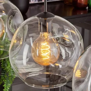 hofstein Ripoll Suspension Noir, 4 lumières* Lampes En Verre