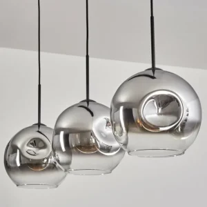 hofstein Ripoll Suspension Noir, 3 lumières* Lampes En Verre