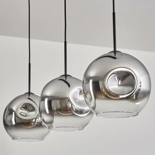 hofstein Ripoll Suspension Noir, 3 lumières* Lampes En Verre
