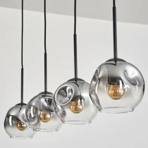 hofstein Ripoll Suspension Noir, 4 lumières* Lampes Modernes