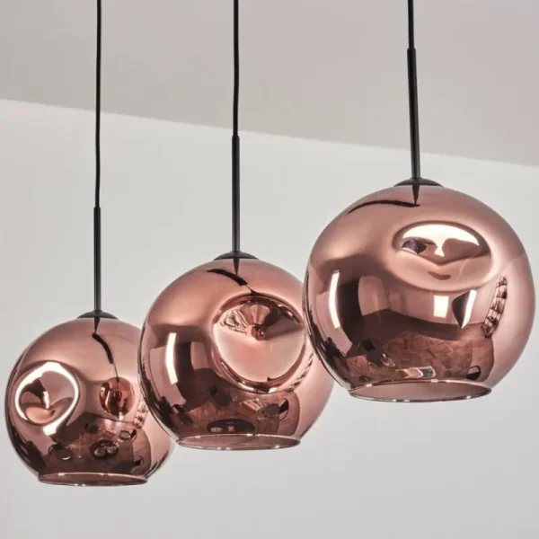 hofstein Ripoll Suspension Noir, 3 lumières* Lampes En Verre