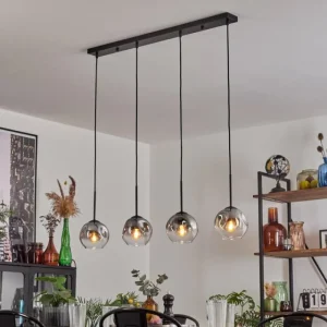 hofstein Ripoll Suspension Noir, 4 lumières* Lampes Modernes