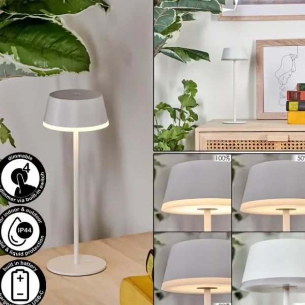 hofstein Romdrup Lampe de table d'extérieur, Lampe à poser LED Blanc, 1 lumière* Lampes Modernes