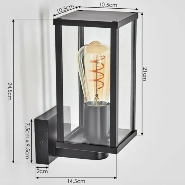 hofstein Rourega Lampe murale d´extérieur Noir, 1 lumière* Lampes Modernes