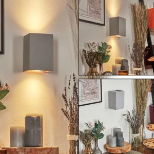 hofstein Rurup Luminaire Up & Down, Applique murale Gris, Argenté, 2 lumières* Lampes Modernes